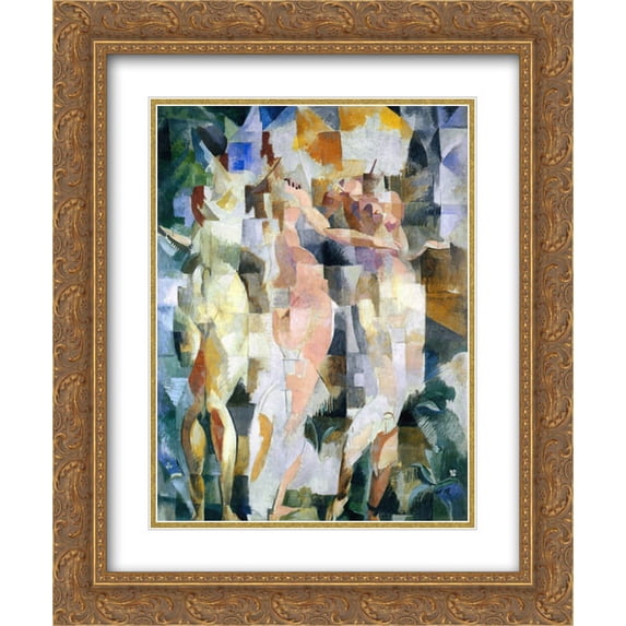 Robert Delaunay 2x Matted 20x24 Gold Ornate Framed Art Print 'The Three Graces'