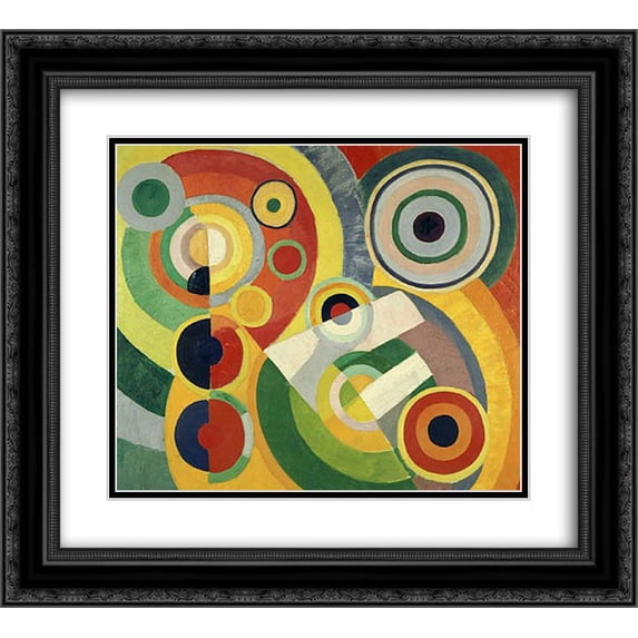 Robert Delaunay 2x Matted 22x20 Black Ornate Framed Art Print 'The Joy of Life'