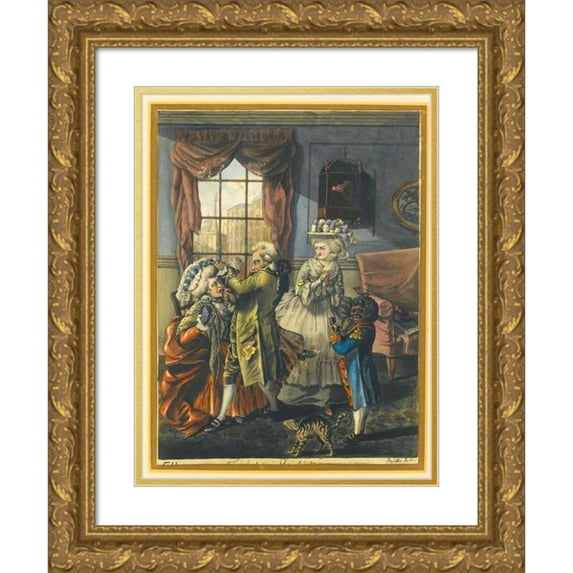 Robert Dighton 12x14 Gold Ornate Wood Frame and Double Matted Museum Art Print Titled - The London Dentist