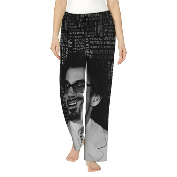Robert Downey Jr Women's Pajama Pants, All Over Print Causal Drawstring Lounge Pant, Comfy Loose Wide Leg Pajamas Bottoms Trousers with Pockets