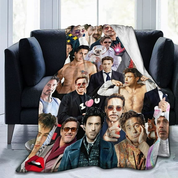 Robert Downey jr Style-66 Ultra-Soft Micro Warm Fuzzy Fleece Blanket Throw Gift Decoration For Home Car Camp Office 60"x50"