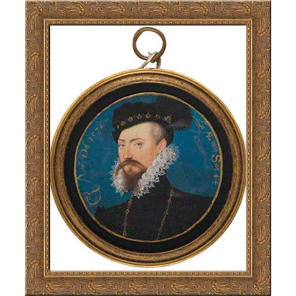 Robert Dudley, 1st Earl of Leicester 24x20 Gold Ornate Wood Framed Canvas Art by Nicholas Hilliard