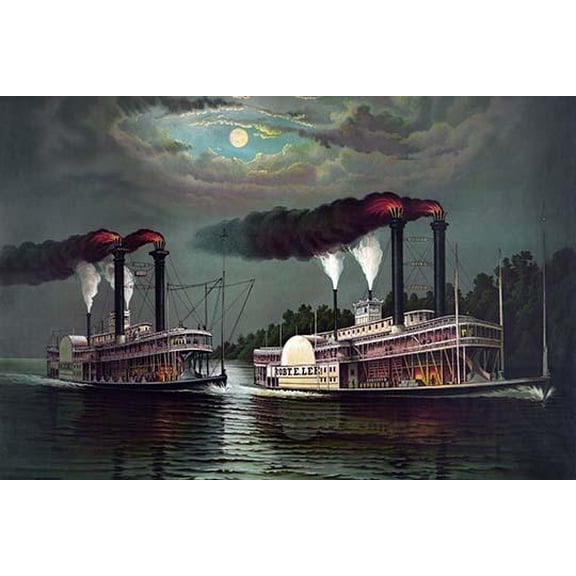 Robert E. Lee Steamboat Company- Fine Art Canvas Print (20" x 30")