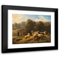 thumbnail image 1 of Robert Eberle 14x12 Black Modern Framed Museum Art Print Titled - An Encounter on the Sheep Pasture, 1 of 5