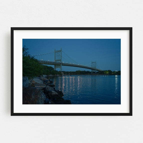 Robert F. Kennedy Bridge from Randall's Island 01 - Manhattan New York Photography Black Framed Wall Art Print 24 x 36 inches