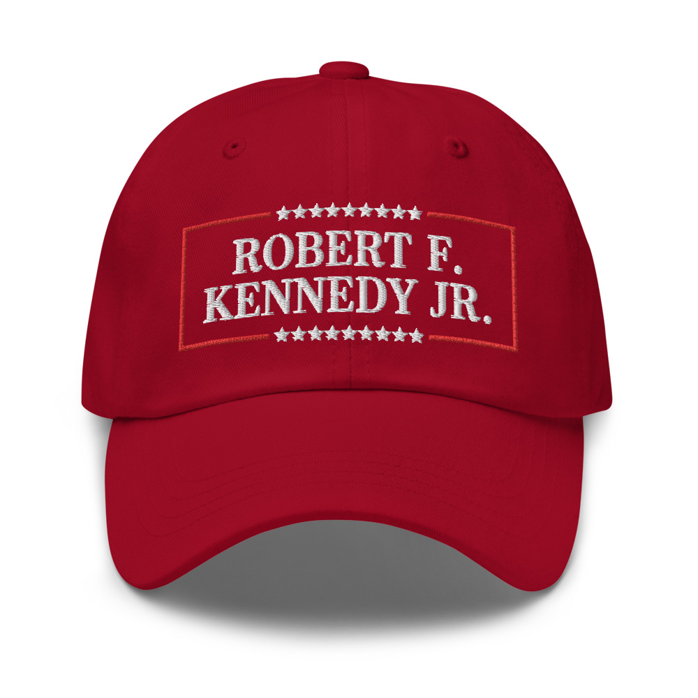 Robert F Kennedy Jr 2024 Hat, Embroidered (Cranberry)