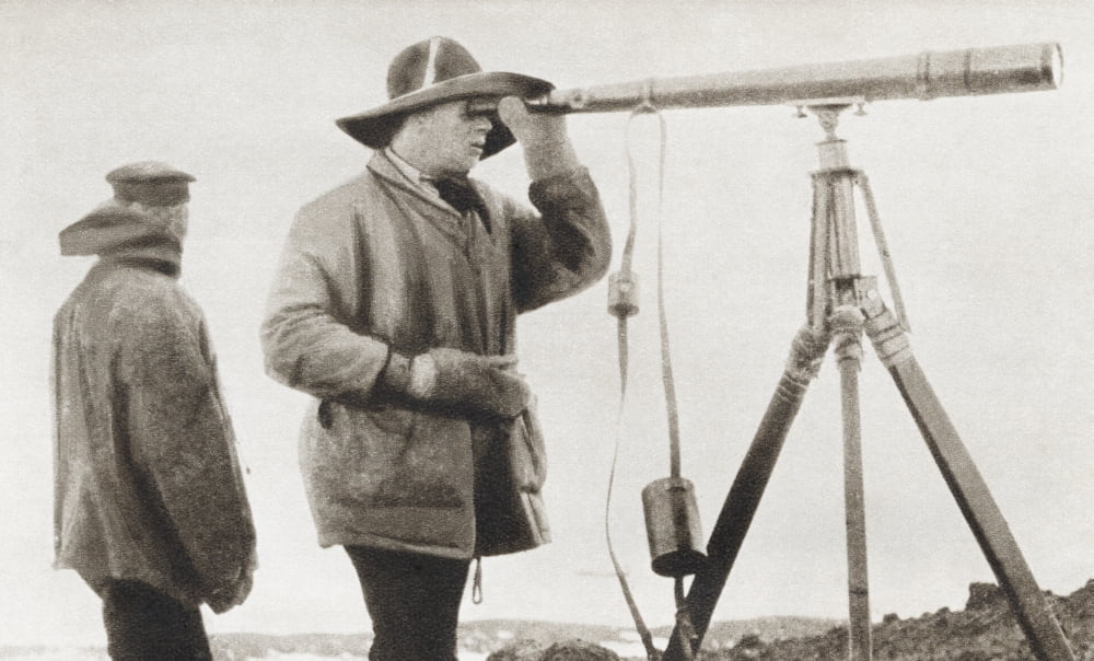 Robert Falcon Scott Looking Through A Telescope During The Terra Nova Expedition To The South Pole In 1912 Robert Falcon Scott 1868 Canvas Art - Ken Welsh Design Pics (38 x 24)