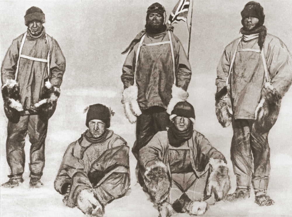 Robert Falcon Scotts Party At The South Pole 18 January 1912 During The Terra Nova Expedition Left To Right Standing Edward Adrian Wilson Uncle Bill 1872 Canvas Art - Ken Welsh Design Pics (17 x 12)