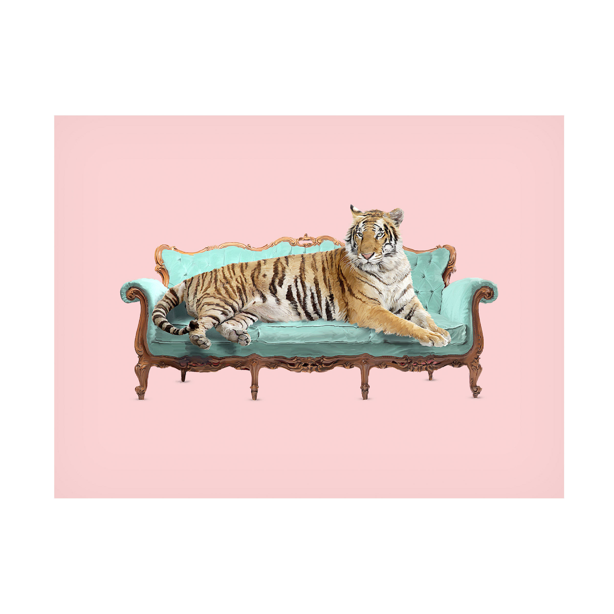 Robert Farkas 'Lazy Tiger' Canvas Art