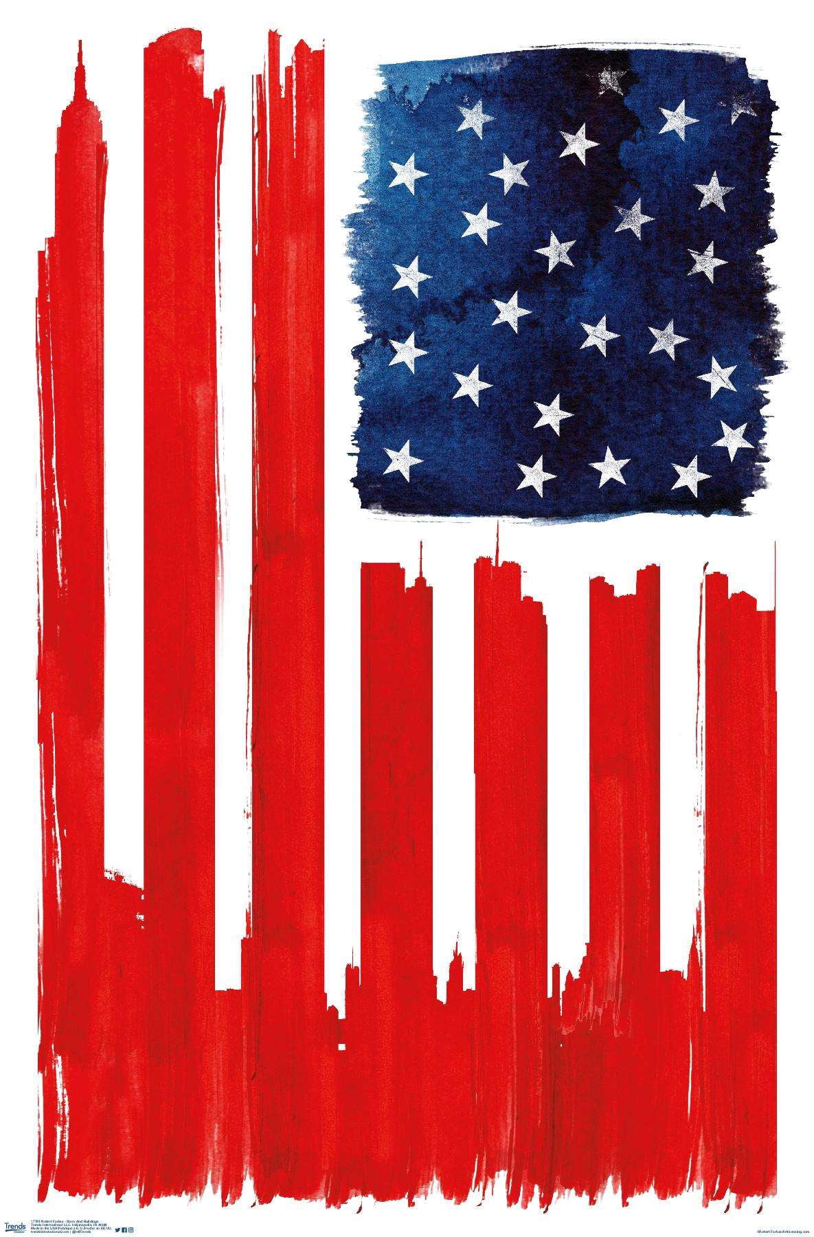 Robert Farkas - Stars And Buildings Wall Poster, 14.725" x 22.375"
