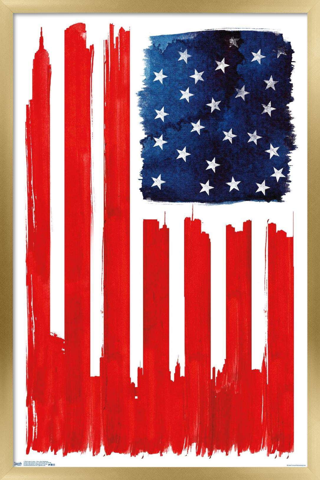 Robert Farkas - Stars And Buildings Wall Poster, 22.375" x 34", Framed