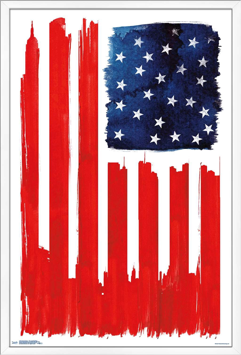 Robert Farkas - Stars And Buildings Wall Poster, 22.375" x 34", Framed