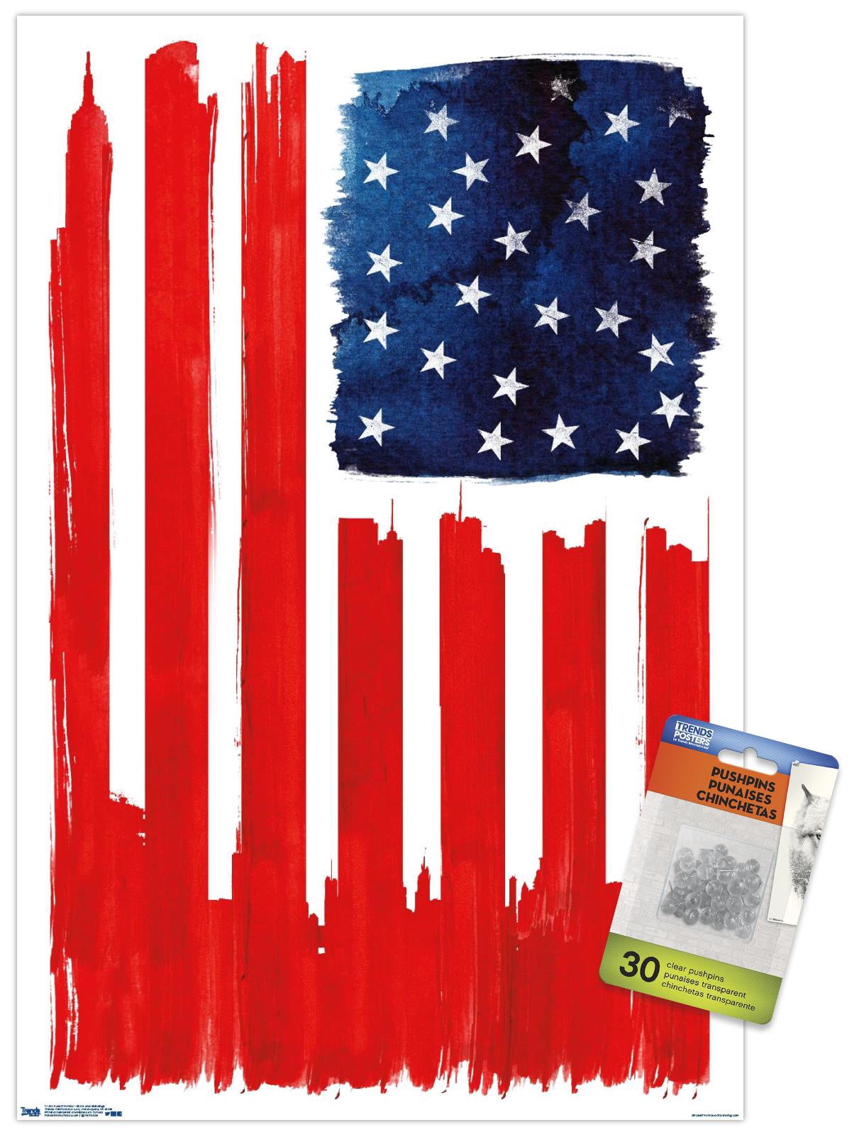 Robert Farkas - Stars And Buildings Wall Poster with Push Pins, 14.725" x 22.375"