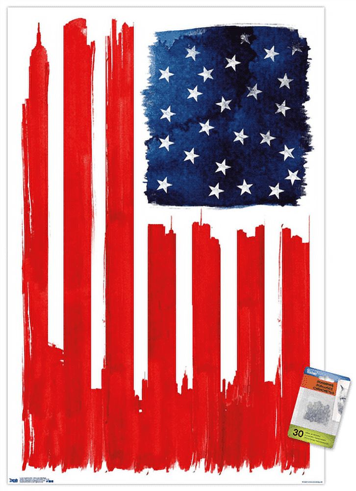 Robert Farkas - Stars And Buildings Wall Poster with Push Pins, 22.375" x 34"