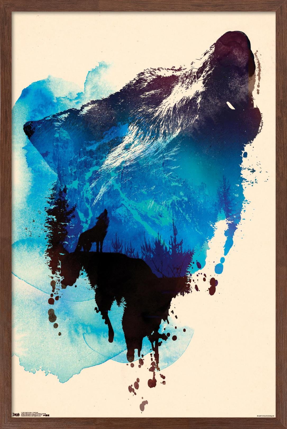 Robert Farkas - Wolf Paint Wall Poster, 14.725" x 22.375", Framed