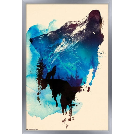 Robert Farkas - Wolf Paint Wall Poster, 14.725" x 22.375", Framed
