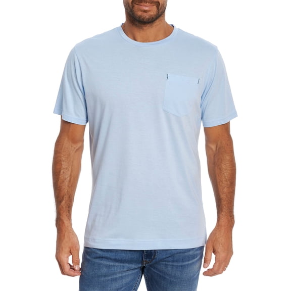 Robert Graham Men's Myles S/S Knit Tshirt Soft Blue XSmall