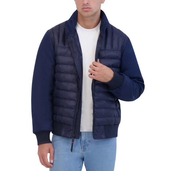 Robert Graham Men's Quilted Bomber Jacket & Vest - Navy Size Large