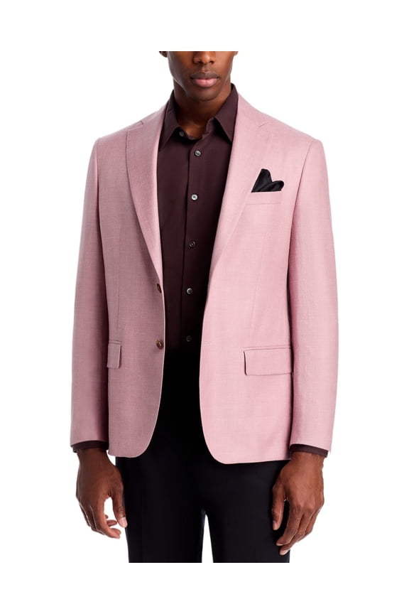 Mens Slim fit Sport Coat Blazer 42 R Pink Solid Stretch Wool