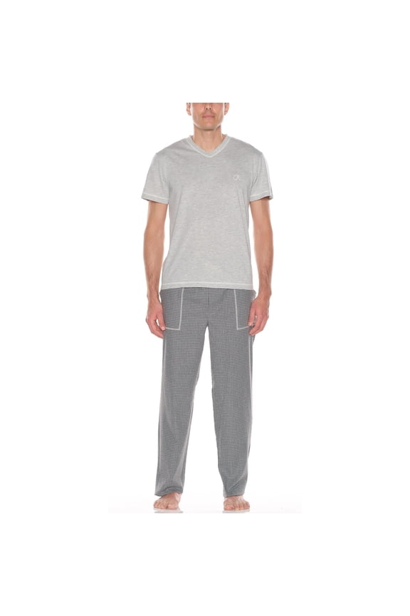 V-neck top with Flannel Pant