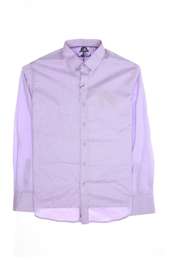 'Wood Street' Men's Pinstripe Button Down Shirt Sport (Large, Light Purple)