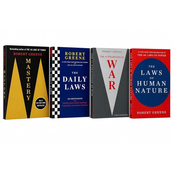 Robert Greene 4 Book Collection The Mastery, The Laws of Human Nature, The 33 Strategies of War & The Daily Laws | Strategy, Power, Psychology & Leadership Bestseller Set