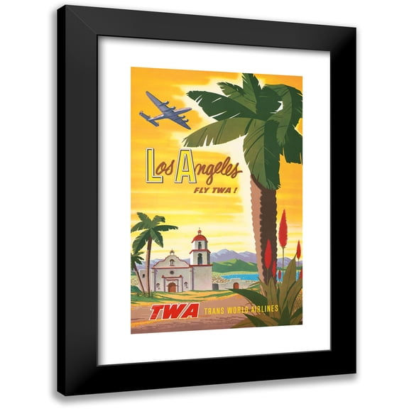 Robert Harmer Smith 13x18 Black Modern Framed Museum Art Print Titled - Los Angeles - Fly Twa! (1950s)