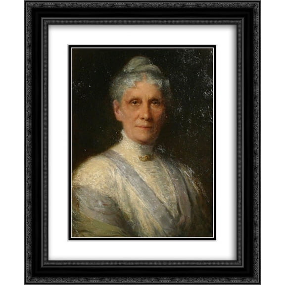 Robert Harris 2x Matted 20x24 Black Ornate Framed Art Print 'Portrait of Anna H. Leonowens (detail) '
