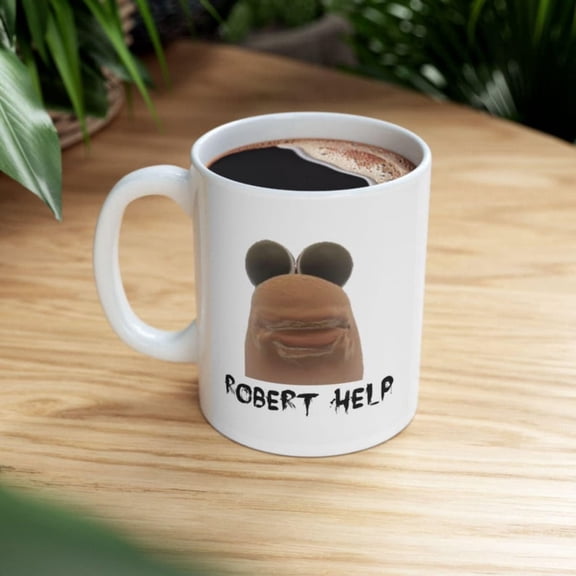Robert Help Mug, Marcus the Worm Mug, Internet Aesthetic Were Mug, Funny Worm Meme, Brainrot Humor Mug, Absurd Surreal Gift.