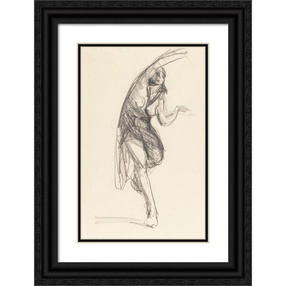 Robert Henri 11x14 Black Ornate Wood Framed Double Matted Museum Art Print Titled: Isadora Duncan (1904)
