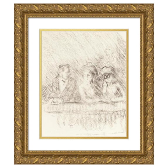 Robert Henri 12x14 Gold Ornate Wood Frame and Double Matted Museum Art Print Titled - At the Opera (1904)