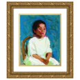 thumbnail image 1 of Robert Henri 15x18 Gold Ornate Wood Frame and Double Matted Museum Art Print Titled - Mukie (1914), 1 of 4