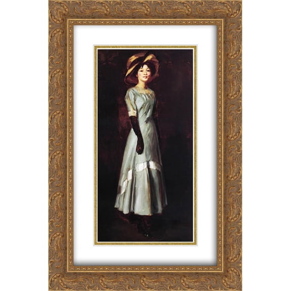 Robert Henri 2x Matted 16x24 Gold Ornate Framed Art Print 'Miss Kaji Waki '