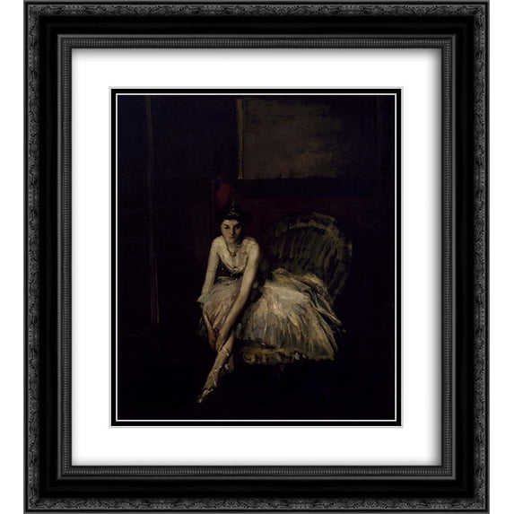 Robert Henri 2x Matted 20x24 Black Ornate Framed Art Print 'Ballet Dancer'