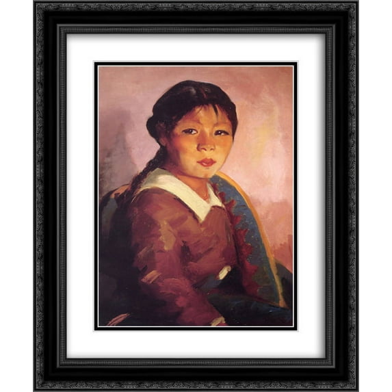 Robert Henri 2x Matted 20x24 Black Ornate Framed Art Print 'Florencia '