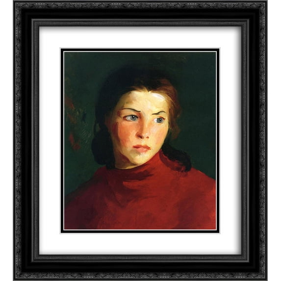 Robert Henri 2x Matted 20x24 Black Ornate Framed Art Print 'Irish Girl (Mary Lavelle) '