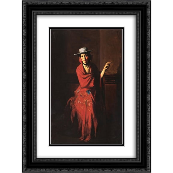 Robert Henri 2x Matted 20x24 Black Ornate Framed Art Print 'Spanish Dancer - The Cigarette '