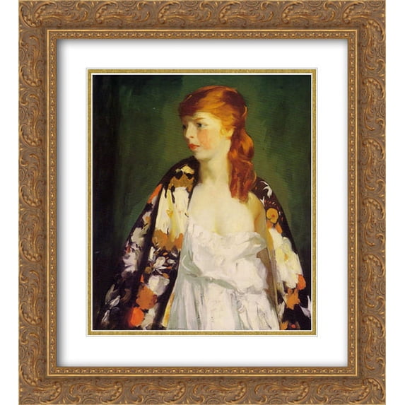 Robert Henri 2x Matted 20x24 Gold Ornate Framed Art Print 'Edna '