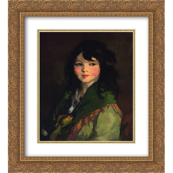 Robert Henri 2x Matted 20x24 Gold Ornate Framed Art Print 'Francine'