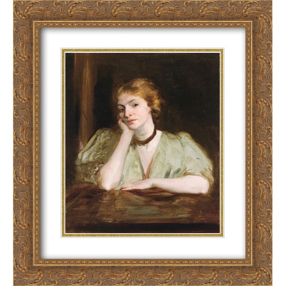 Robert Henri 2x Matted 20x24 Gold Ornate Framed Art Print 'Miss Jessica Penn '