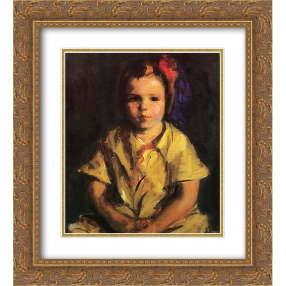 Robert Henri 2x Matted 20x24 Gold Ornate Framed Art Print 'Portrait of Faith'