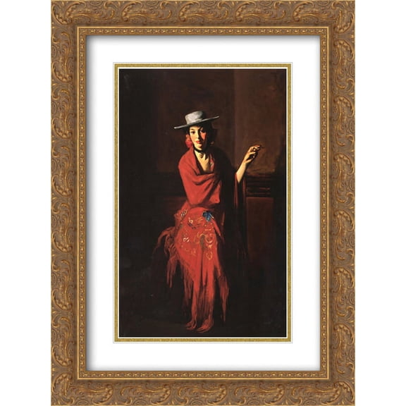 Robert Henri 2x Matted 20x24 Gold Ornate Framed Art Print 'Spanish Dancer - The Cigarette '