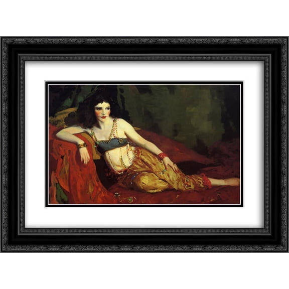 Robert Henri 2x Matted 24x20 Black Ornate Framed Art Print 'Dancer of Delhi (Betalo Rubino) '