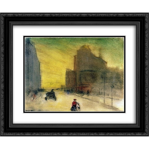 Robert Henri 2x Matted 24x20 Black Ornate Framed Art Print 'Morning Reflections '