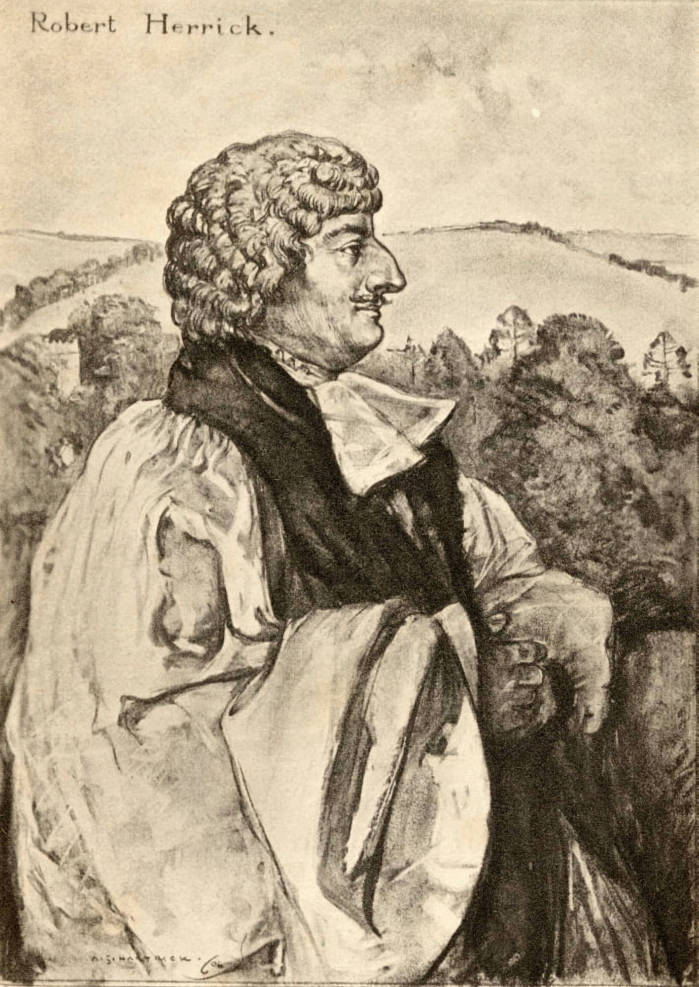 Robert Herrick 1591-1674 Seventeenth Century Cavalier Poet From An Illustration By AS Hartrick Canvas Art - Ken Welsh Design Pics (12 x 18)
