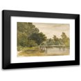 thumbnail image 1 of Robert Hills 14x11 Black Modern Framed Museum Art Print Titled - Reflections in a Wooded Pool, 1 of 5