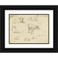 thumbnail image 1 of Robert Hills 18x14 Black Ornate Wood Framed Double Matted Museum Art Print Titled - Cows from Various Angles, 1 of 5