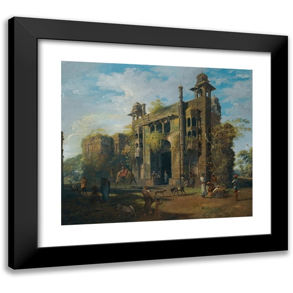 Robert Home 23x20 Black Modern Framed Museum Art Print Titled - View of the Gate of the Lal Bagh, Dacca