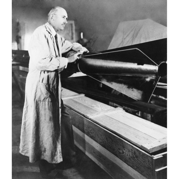 Robert Hutchings Goddard Assembling A Rocket With Tail-Fins. Dec. 26 History (18 x 24)