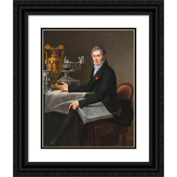 Robert Jacques François Lefèvre 12x14 Black Ornate Wood Framed Double Matted Museum Art Print Titled: Jean-Baptiste-Claude Odiot (1822)